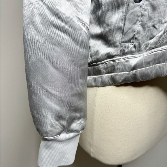 ELIZABETH & JAMES Royan Silver Bomber Jacket size S - Picture 12 of 16
